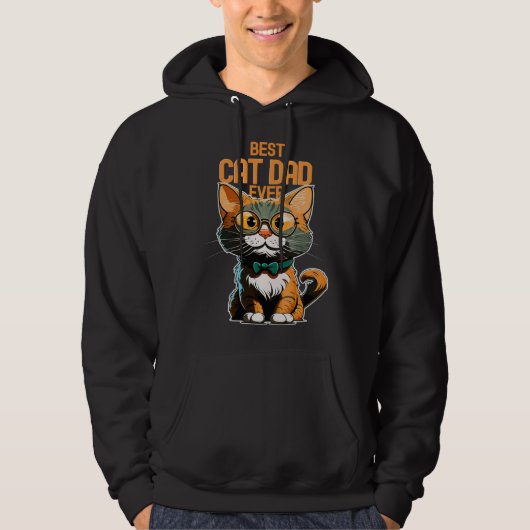 Best Cat Dad Ever Kitty Kitten  Daddy Father s Day Hoodie (Voorkant)