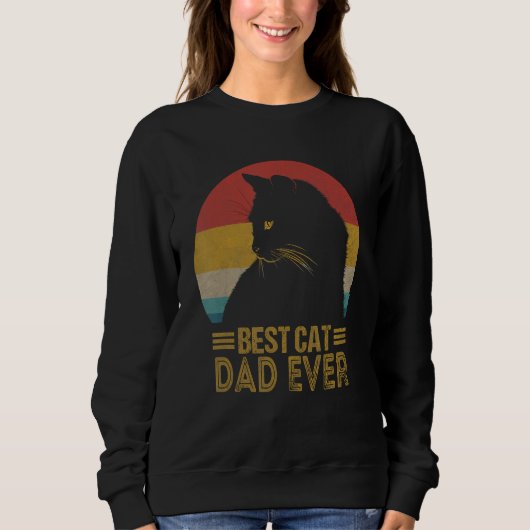 Best Cat Dad Ever Retro Sunset  Daddy Cat Father s Trui (Voorkant)