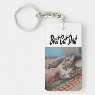 Best Cat Dad Photo Black Sleutelhanger
