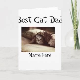 best cat dad photo name fathers day pet dad daddy  kaart