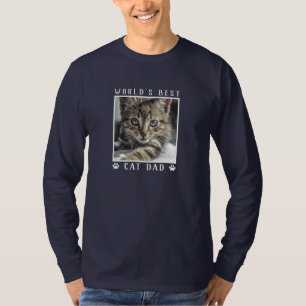 Best Cat Dad White Paw Drukt Pet Photo T-shirt