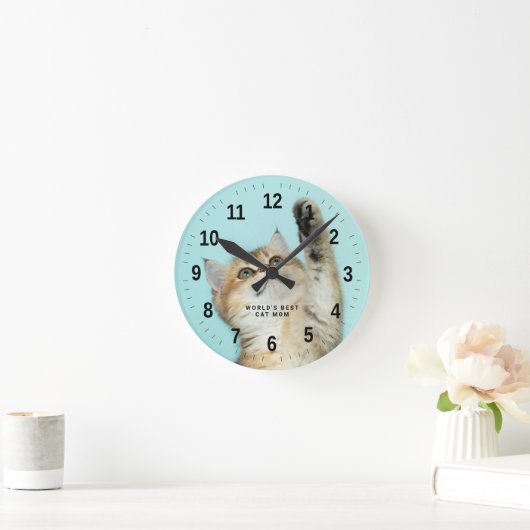 Best Cat Mam Custom Photo van de wereld Ronde Klok (Huis)