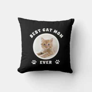 Best Cat Mam Ever Aangepaste Foto Aangepast Kussen