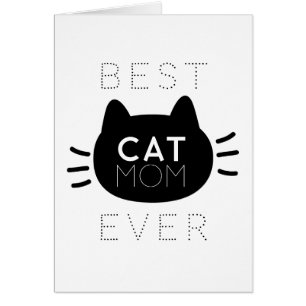 Best Cat Mam Ever Black Cat Face Moederdag Kaart