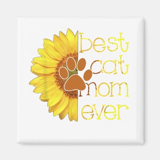 Best Cat Mam Ever Cat Mam Sunflower Moederdag Magneet (Voorkant)