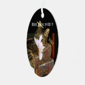 Best Cat Mam Ever Fun Metalen Ornament (Voorkant links)