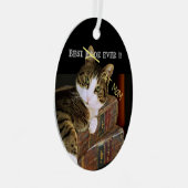 Best Cat Mam Ever Fun Metalen Ornament (Voorkant Rechts)