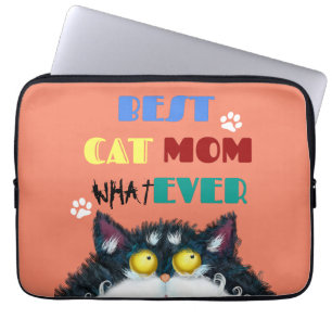 Best Cat Mam Ever Gekke kat Lovers Funny Laptop Sleeve