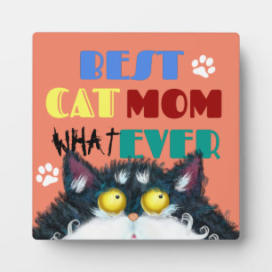 Best Cat Mam Ever grumpy cat grappige cartoon Fotoplaat