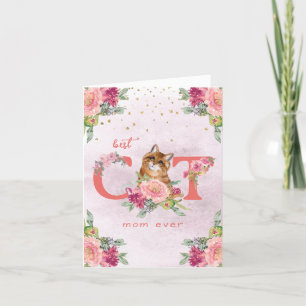 Best Cat Mam Ever Kitten Illustration Moederdag T Bedankkaart