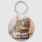 Best Cat Mam Ever Moderne Custom Pet Foto Sleutelhanger (Voorkant)