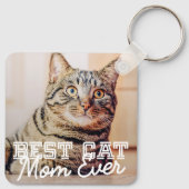 Best Cat Mam Ever Moderne Custom Pet Foto Sleutelhanger (Achterkant)