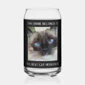 Best Cat Mam Ever Photo Black Blikvorm Glas (Achterkant)