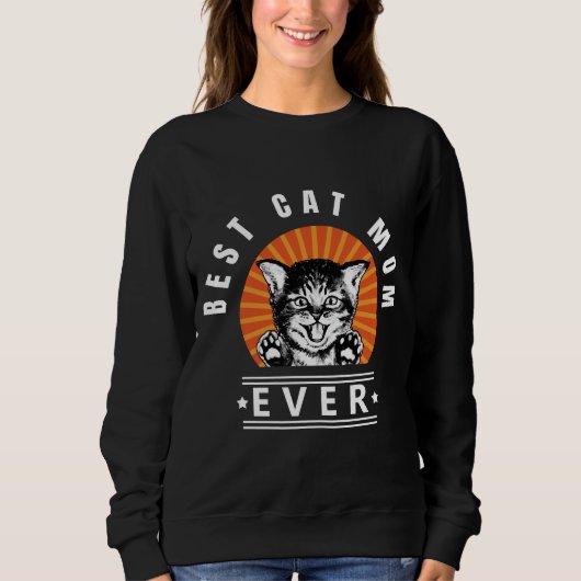 Best Cat Mam Ever Sunburst Sweatshirt (Voorkant)
