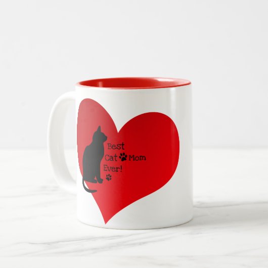 Best Cat Mam Ever Tweekleurige Koffiemok (Voorkant links)