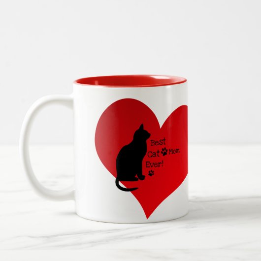 Best Cat Mam Ever Tweekleurige Koffiemok (Links)