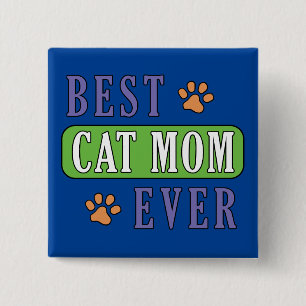 Best Cat Mam Ever Vierkante Button 5,1 Cm