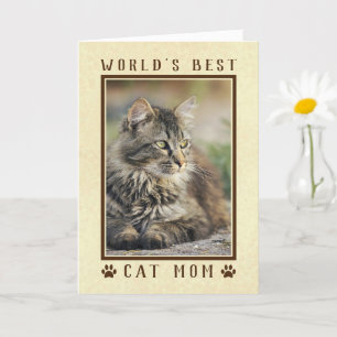 Best Cat Mam Happy Birthday Foto Gold Kaart