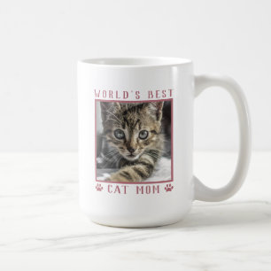 Best Cat Mam Pet Photo Pink Paw Prints Koffiemok