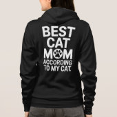 Best Cat Mom According to My Cat Gift Hoodie (Achterkant)