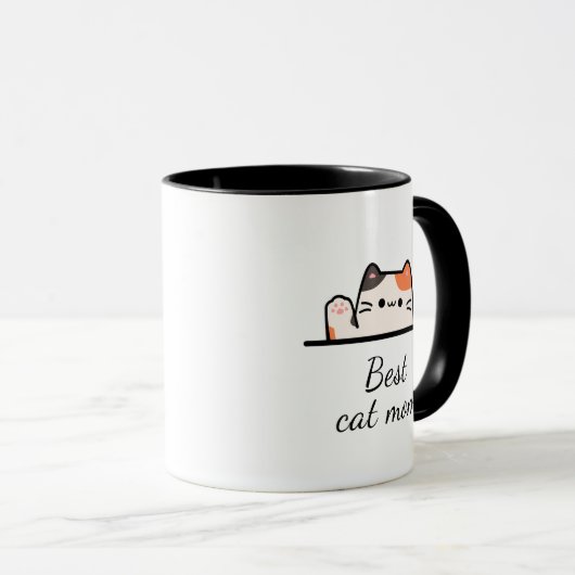 Best cat mom custom script Mug (Devant droit)