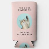 Best Cat Mom Ever Custom Text & 2 Photos Pink (Voorkant)