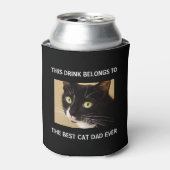 Best Cat Pap Ever Custom Photo Black Blikjeskoeler (Blikje Voorkant)