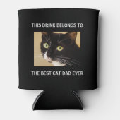 Best Cat Pap Ever Custom Photo Black Blikjeskoeler (Voorkant)