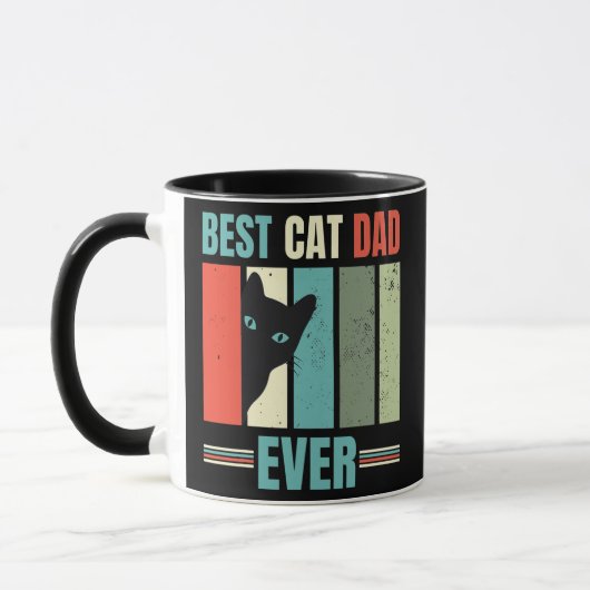 Best Cat Pap Ever Retro  grafische vader Mok (Links)