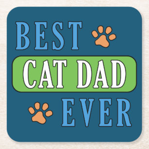 Best Cat Pap Ever Vierkante Kartonnen Onderzetter
