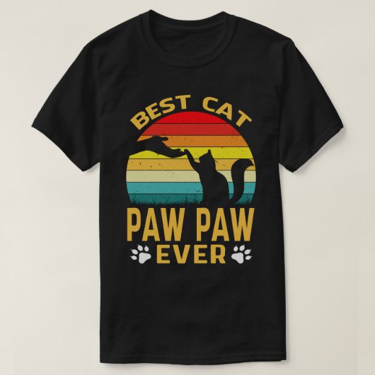 Best Cat PAW Ever Retro T-shirt (Design voorkant)
