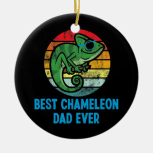 Best Chameleon Dad Ever Retro  Sunset Keramisch Ornament