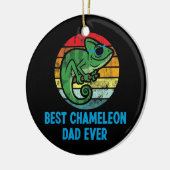 Best Chameleon Dad Ever Retro  Sunset Keramisch Ornament (Links)