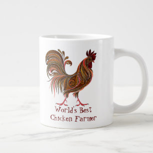 Best Chicken Farmer Fun Quote Rooster ter wereld Extra Grote Beker