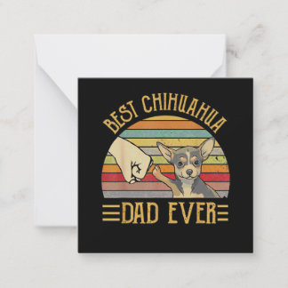 Best Chihuahua Dad Ever Retro Vintage Sunset Notitiekaartje
