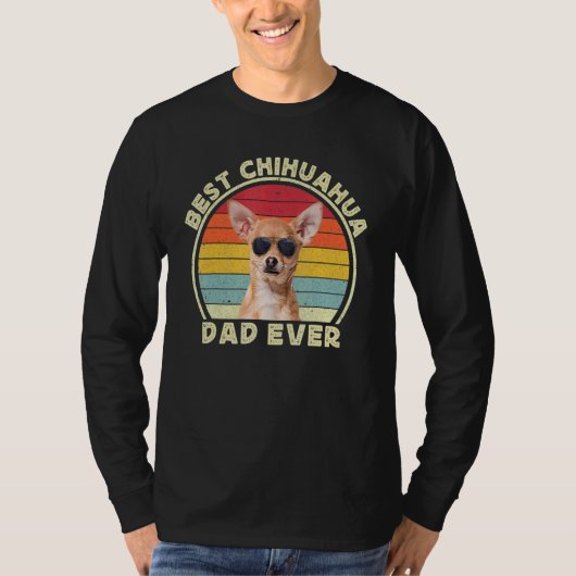 Best Chihuahua Dad For Men Retro Brown Chiwawa Do T-shirt (Voorkant)