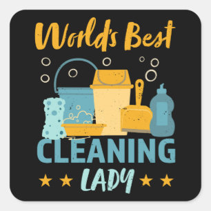 Best Cleaning Lady Housekeeping Gift Vierkante Sticker