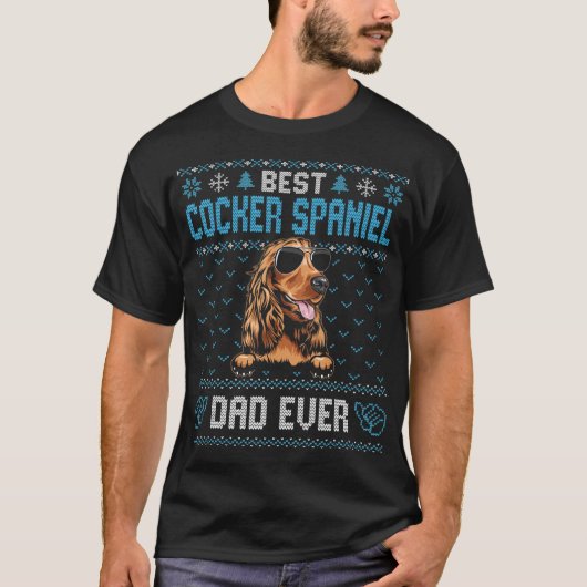 Best Cocker Spaniel Pap Ooit Oogd Kerstmis voor Do T-shirt (Voorkant)