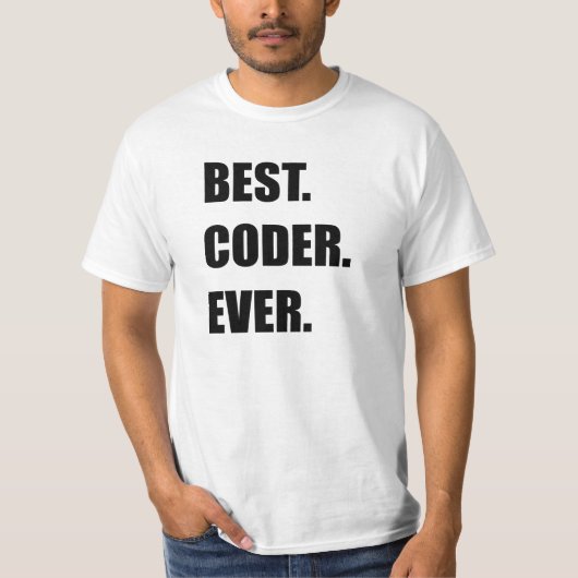 BEST. CODER. OOIT. ProgrammeerHumor T-shirt (Voorkant)