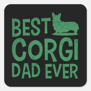 Best Corgi Dad Ever Dog Dad Welsh Corgi Fathers Vierkante Sticker