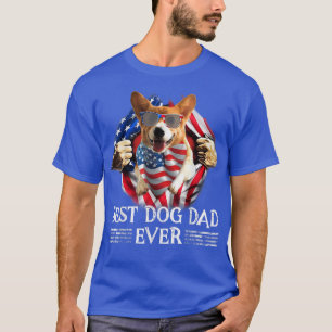 Best Corgi Dad over American Flag 4 juli Gift T-shirt