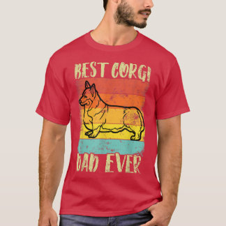 Best Corgi Dad over Design Retro Sunset T-shirt