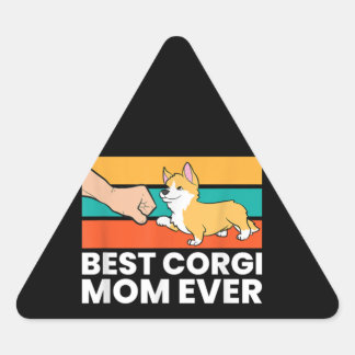 Best Corgi Mam Ever Driehoek Sticker