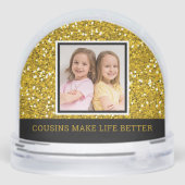 Best Cousin Ever 2 Photo Keepsake Gold Glitter (Arrière)