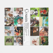 Best Cousin Ever Definition 16 Photo Collage Fun Fleece Deken (Voorkant (Horizontaal))