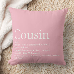Best Cousin Ever Definition Girly Pink Kussen
