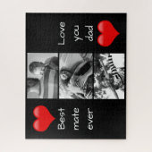 Best Dad 3-Photo Custom Text Love Heart Legpuzzel (Verticaal)