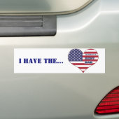 Best Dad American Flag Heart Bumpersticker (Op auto)