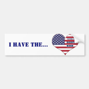 Best Dad American Flag Heart Bumpersticker