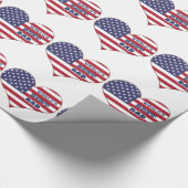 Best Dad American Flag Heart Cadeaupapier (Hoek)